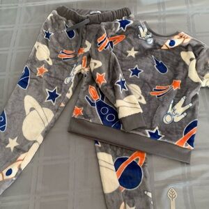 Space Adventure Kids Pajama Set - Gray